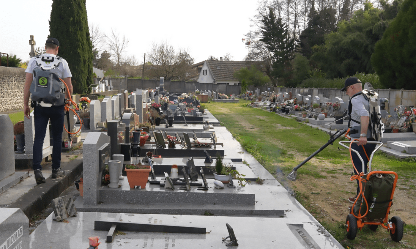 Ripagreen thermische Unkrautbekämpfung Friedhof